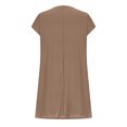 thumbnail image 5 of ZZwxWA Womens Dresses Short Sleeve Fashion Oversize Cap Sleeve High Waist Loose Summer Vacation Outdoor Pullover Cute Party Solid Mini Dress Crewneck Dresses Khaki XXXL, 5 of 7