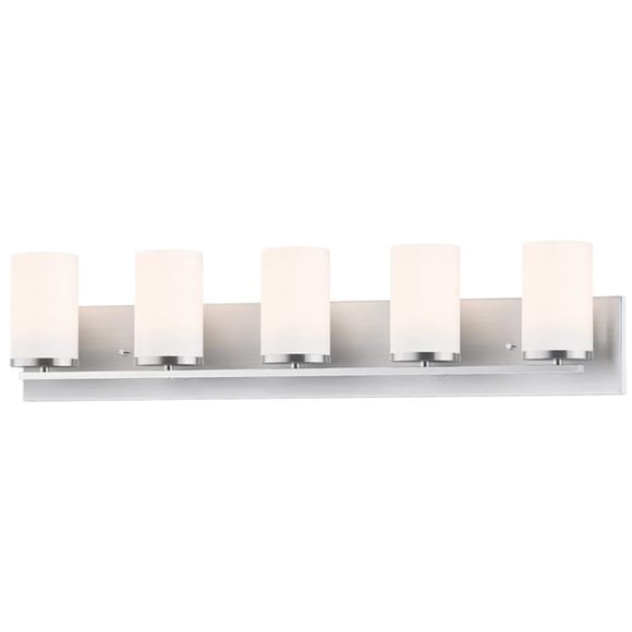 Latéral 10285SWSN Meuble-Lavabo de Bain à 5 Lumières de 7,63 Po, Nickel Satiné