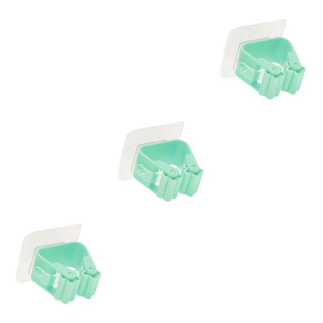 Xingzhi 1PC Wall Mounted Holder Household Adhesive Storage Broom Hanger Hook Racks For Kitchen Bathroom green 3Set