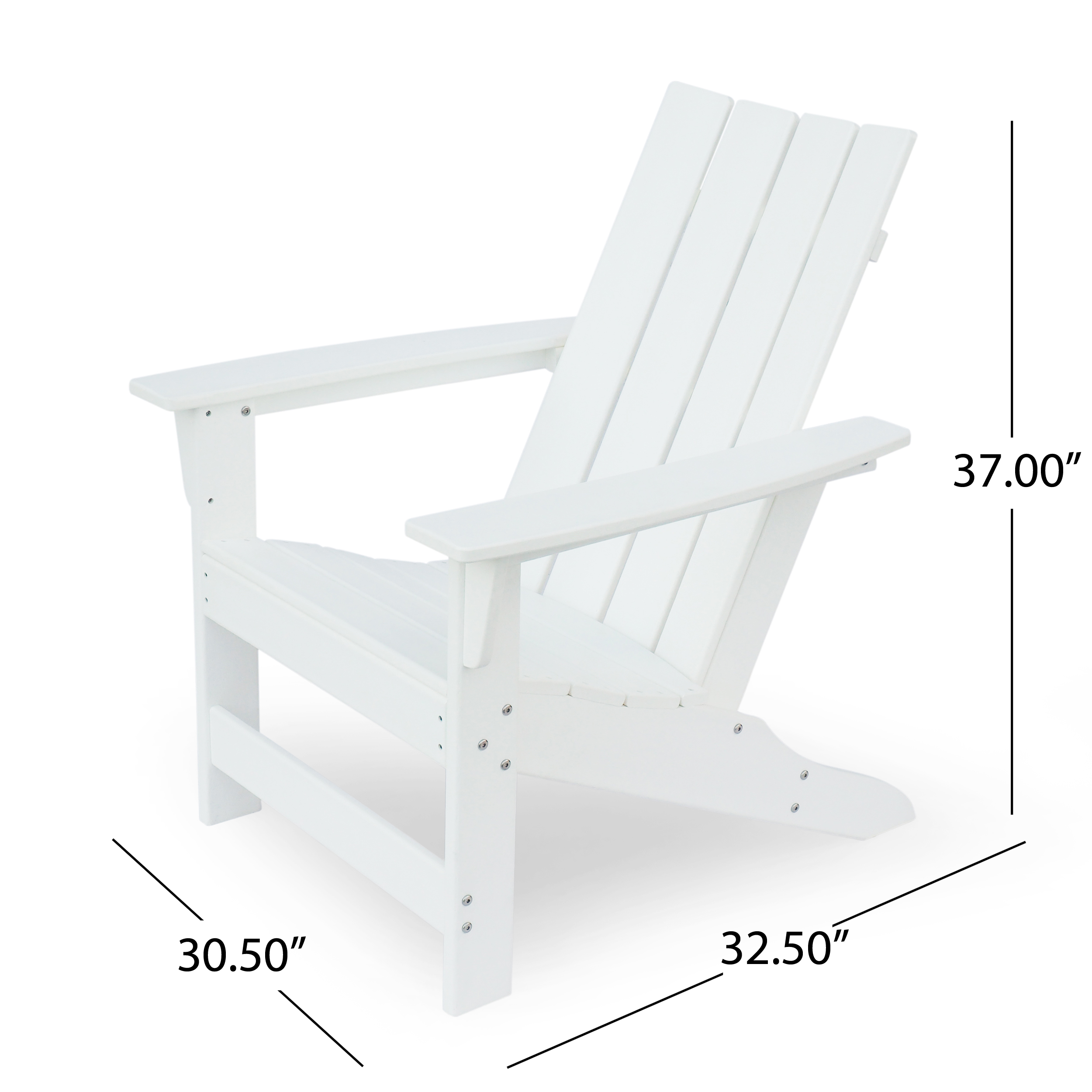 Panagiota Outdoor Contemporary Adirondack Chair, Set of 2, White - image 3 of 12