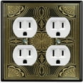thumbnail image 1 of Metal Light Switch Plate Cover Elegant Victorian Floral Harisen Fan Frame Black FRA064, 1 of 13