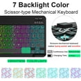 thumbnail image 4 of Keyboard Case for iPad 9th/8th/7th Generation 10.2 inch 2021/2020/2019, iPad 10.2" Case with Keyboard and mouse, 7 Color Backlit Removable Bluetooth Wireless Folio Case, 4 of 6