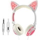 thumbnail image 1 of Auriculares con cable con micrófono para niños, niñas y niños, auriculares estéreo ajustables LED Kitty Cat regalo auriculares (rosa) Sincero Electrónica, 1 of 5