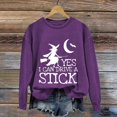 thumbnail image 2 of Certgust Usa Sweatshirt Women Under $10 Womens Drive A Stick Halloween Witch Print Casual Sweatshirt with Fun Graphic Design, 2 of 4