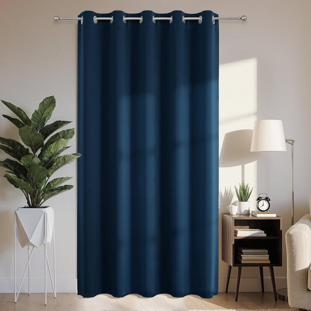 Cortinas Opacas para Puerta Corredera de Patio Joydeco 70x213 cm Azul Marino