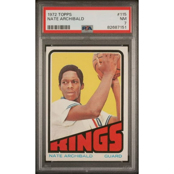 Graded 1972 Topps Nate Archibald #115 2nd Year Basketball Card PSA 7 Near Mint