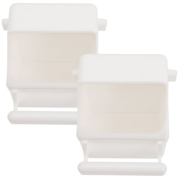 NIAIZEK 2Pcs White Birdcage Food Box with Stable Installation for Parrot Feeder