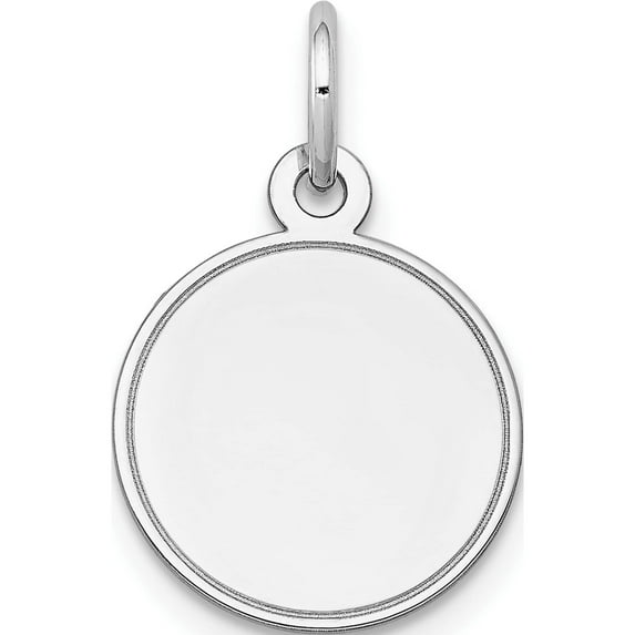 14K White Gold Plain .018 Gauge Round Engravable Disc Charm (20 X 13) Made In United States xwm144/18