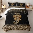 thumbnail image 2 of Homewish Chic Cheetah Print Twin Quilt Set, Personalized Initial J Twin Coverlet Set, Black Brown, 2 of 7