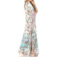 thumbnail image 4 of Sakkas Yeni Women's Short Sleeve V-neck Summer Floral Long Caftan Dress Cover-up - 471 - One Size, 4 of 5
