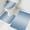 thumbnail image 3 of Blue Ombre Bath Mat 3 Piece Bathroom Rug Set, Modern Gradient Abstract Art Non Slip Bath Rug Contour Mat and Toilet Lid Cover, Absorbent Shower Mats Soft Bath Rugs and Mats Sets, 3 of 8