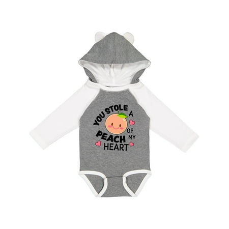 

Inktastic You Stole a Peach of My Heart with Cute Peach Gift Baby Boy or Baby Girl Long Sleeve Bodysuit