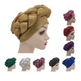 thumbnail image 4 of Turban Multicolored Good Elasticity Women Thick Braids Design Turban Cap for Christmas, 4 of 8