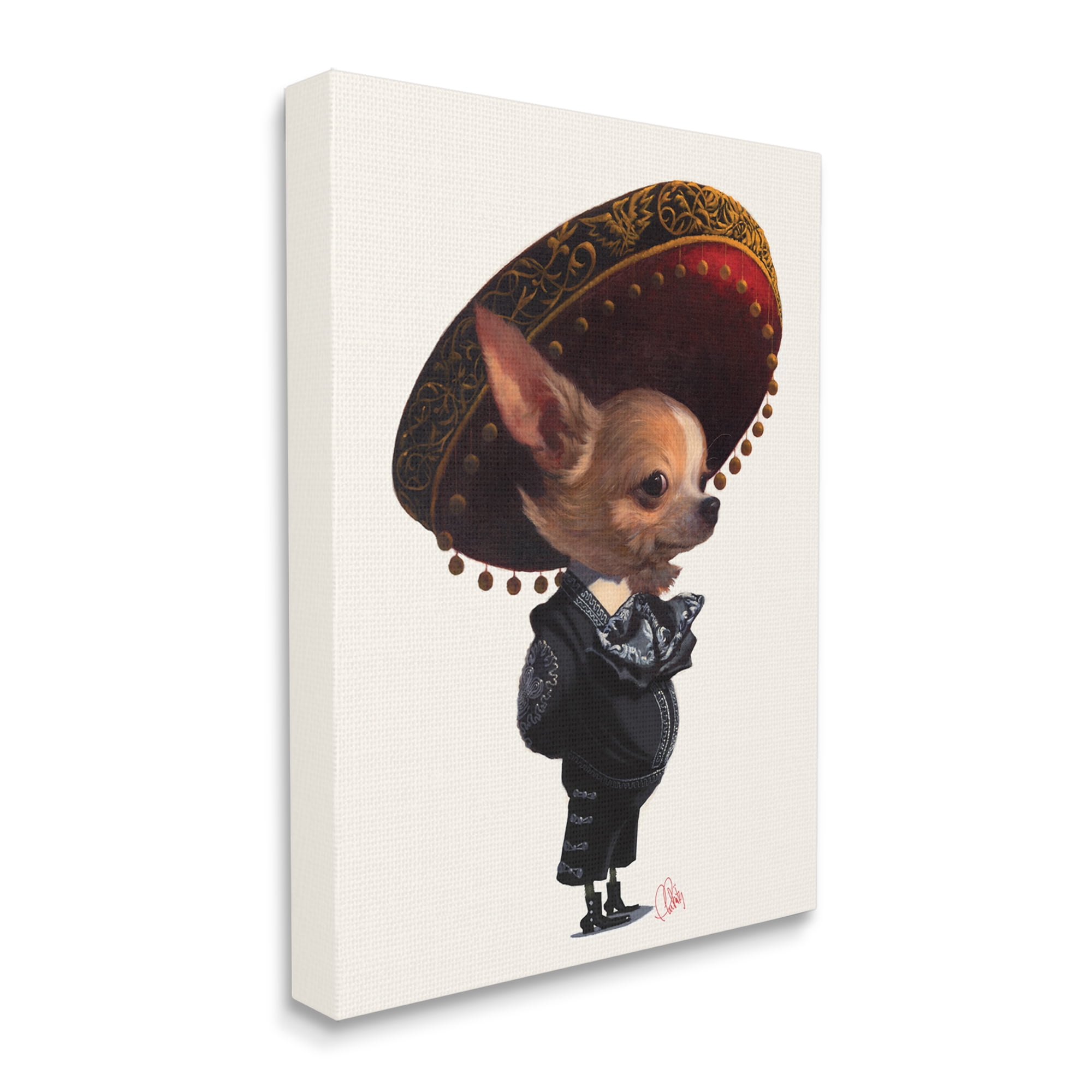 Stupell Industries Mariachi Chihuahua with Sombrero Adorable Pet Dog, 30 x  40, Designed by Thomas Fluharty 