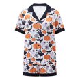 thumbnail image 2 of Halloween Matching Family Pajamas Set Pumpkin Ghost Print Short Sleeve Tops and Shorts PJS Set, 2 of 9