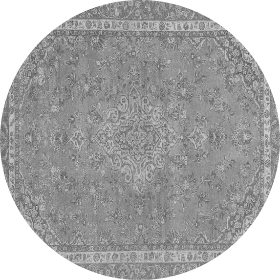 Ahgly Company Indoor Round Abstract Gray Modern Area Rugs, 6' Round