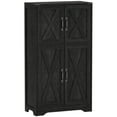 thumbnail image 1 of HOMCOM Armoire de Garde-Manger de Cuisine Armoire de Rangement de Garde-Manger avec Portes de Grange Noir, 1 of 10