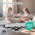 thumbnail image 4 of ODIKA 4'x6' Machine Washable Non-Slip Area Rug, Faded Interlocking Motif with Ethnic Inspired Flourishes High Traffic Rug, Gray, 365394, 4 of 7