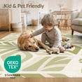 thumbnail image 4 of ODIKA 2'x3' Green Moss Geometric Design Washable Doormat Intricate Hand-Hooked Modern Patterns Non-Slip, Low Pile for Entryway, Kitchen, Laundry Room, 4 of 7