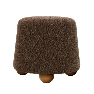 Jaine Chocolate Brown Boucle Stool