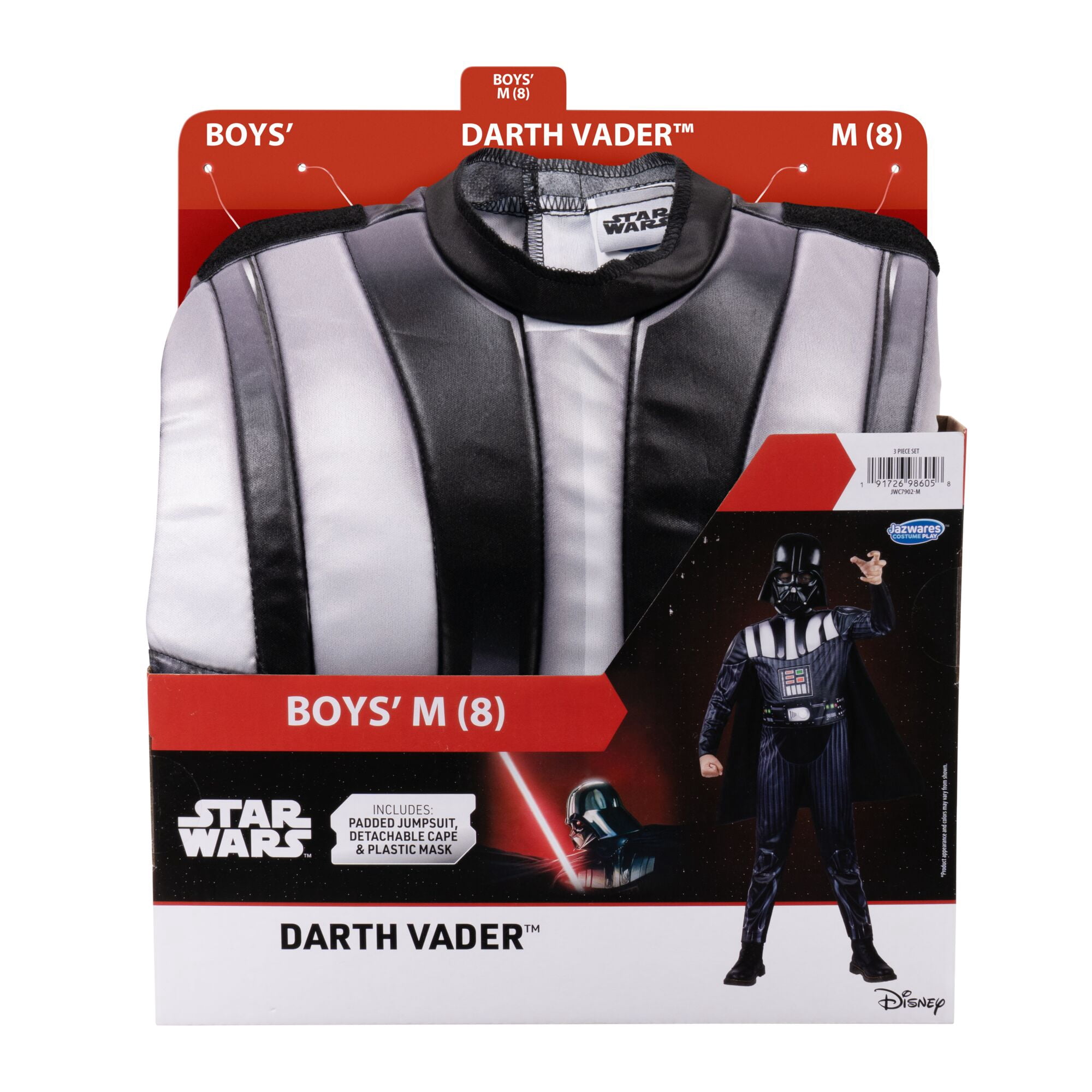 Star War's Darth Vader Halloween Costume for Chilren, Boy's Size M (8), by Jazwares