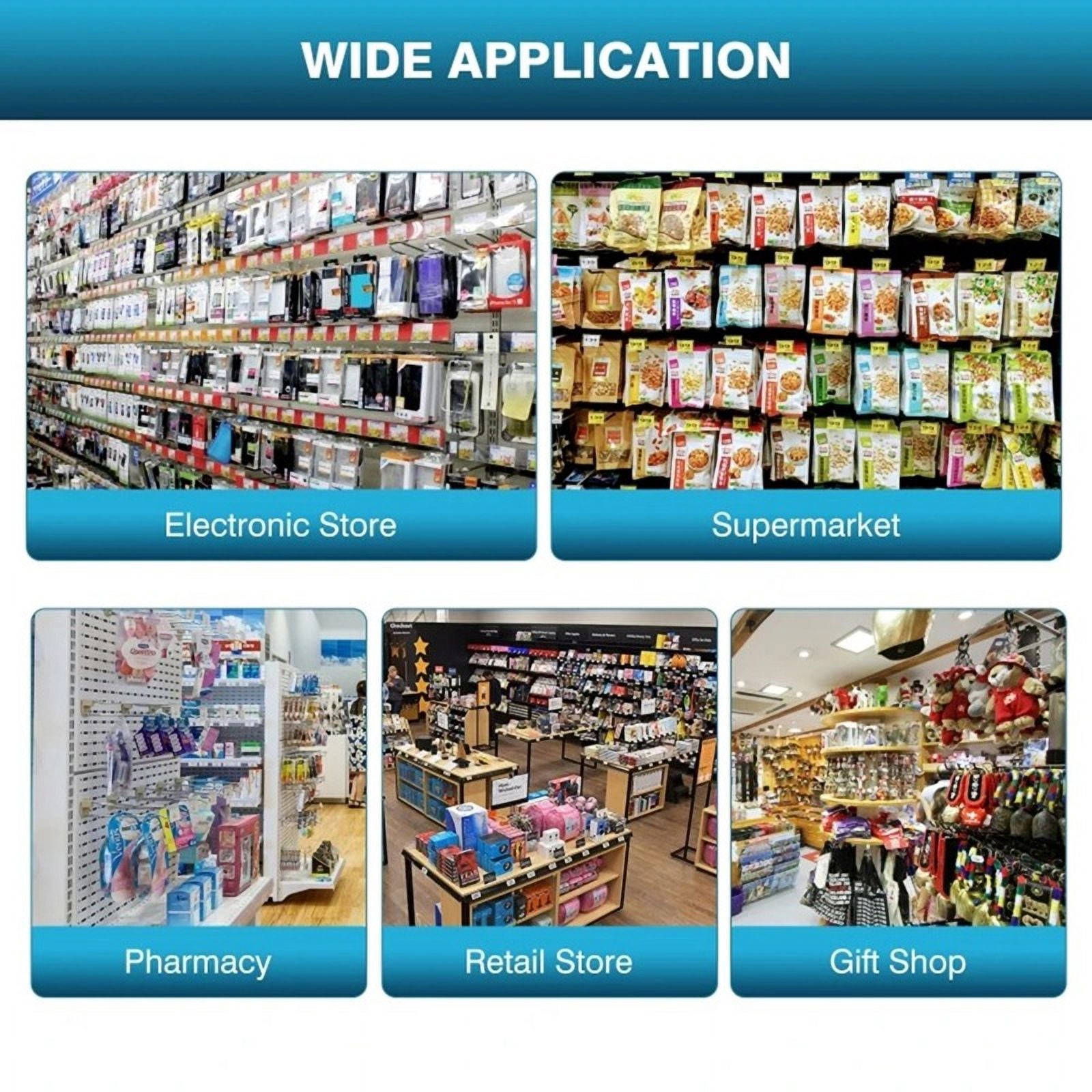 100pcs 6mm Anti-Theft Locks Device Retail Shop Supermarket Peg Hook Stop Lock Pegboard Safety Display Hook Lock Black