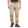 thumbnail image 2 of Cargo Tactical Jogger Pants for Men, Tapered Drawstring Elastic Waist Solid Color Outdoor Casual Trousers with Multi Pockets Khaki 2XL, 2 of 6