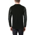 thumbnail image 2 of Ma Croix Mens Graphic Print Royal Skull Faux Leather Crew Neck Sweater, 2 of 7