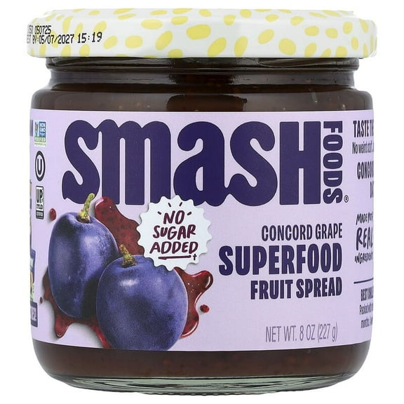 Smash Foods, Superfood Fruit Spread, Concord Grape, 8 oz