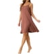 thumbnail image 4 of INSPIRAR CHIC Vestido de Noche Sin Mangas con Tirantes Cruzados Ropa de Dormir Color Rojo Ladrillo, 4 of 6