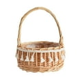 thumbnail image 4 of GUOOL Flower Basket w/ Handle Woven Baskets Multifunctional Picnic Snack Fruit Storage 11cm, 4 of 9