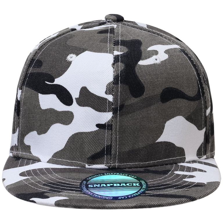 Unisex Army Camo Snapback Hat Hip Hop Style Colorful Adjustable Baseball Cap Amazon.com: UltraKey Flat Brim Cap, Army Military Camo  main image 3
