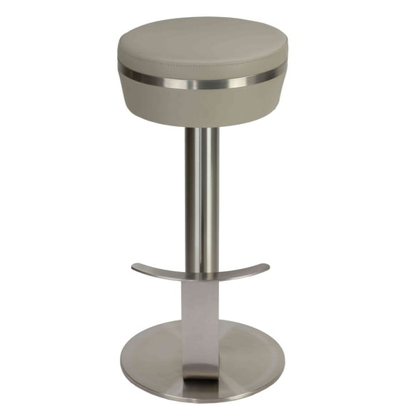 Cortesi Home Hera Swivel Counterheight Stool in Heavy Stainless Steel, Light Grey