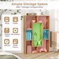 thumbnail image 6 of Topbuy 35.5” Geometric Bookshelf Open-back Bookcase w/ 7 Cubes Free-standing Storage Shelf Unit w/ Anti-Toppling Devices Natural, 6 of 9