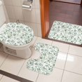thumbnail image 5 of Watercolor Style Leaf Bathroom Rugs Set Country Green Plant Non Slip Absorbent Soft Bath Mats 3 Piece Set with Bathroom Rug, U-Shaped Floor Mat, Toilet Seat Cover Large Size, 5 of 9