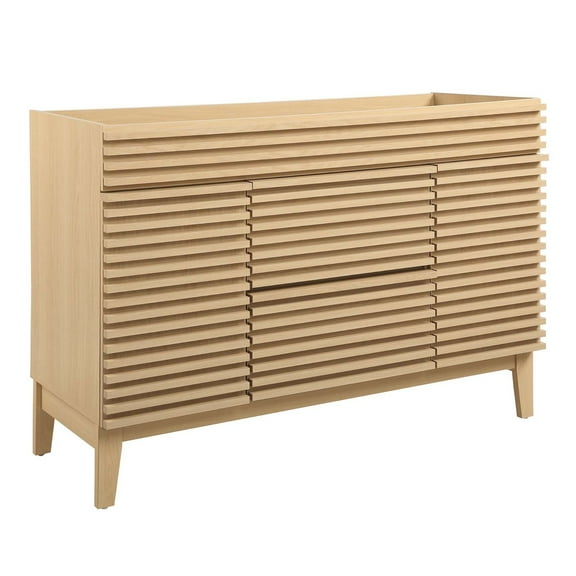 Ergode 48" Mid-Century Vanity Cabinet with Ample Storage, Modern Design, and Solid Construction - Sink Basin and Fixtures Not Included