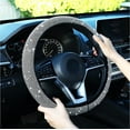 thumbnail image 5 of Women Crystal Diamond Steering Wheel Cover Car Wheel Protector for Car, 15 Inch, 5 of 7