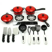 Kitchen Utensils Cooking Pots Pans Food Dishes Cookware Kid Play House Cational Toy 13PCS Set