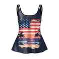 thumbnail image 5 of NIEWTR Tankini Hauts pour Femmes Bretelles Spaghetti Contrôle du Ventre Haut de Maillot de Bain Drapeau Américain Graphique Haut de Maillot de Bain (Rouge, G), 5 of 5