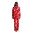 thumbnail image 3 of #followme Printed Flannel Button Front PJ Pant Set (Red - Merry Christmas, X-large), 3 of 3