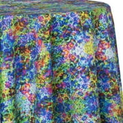 Ultimate Textile Rainbow Floral 90-Inch Round Patterned Tablecloth