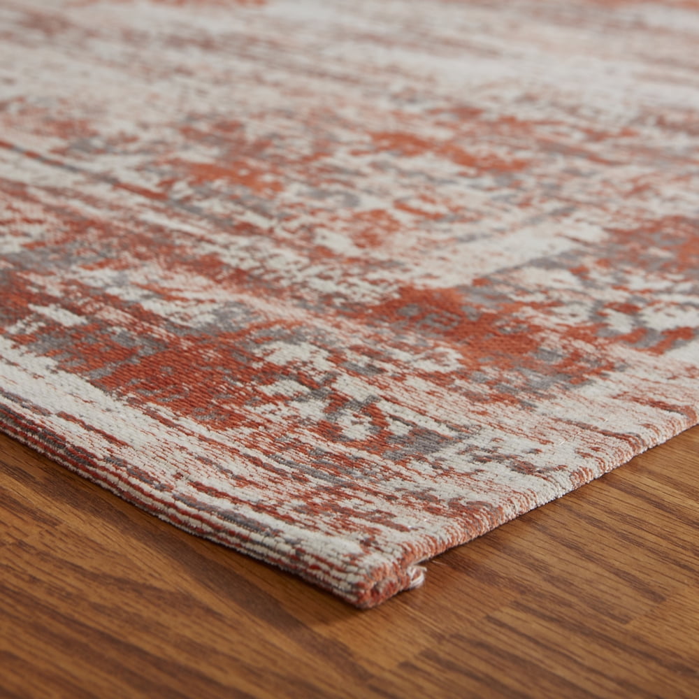 Ox Bay Jewel Medallion Distressed 2 Ft. 8 In. x 7 Ft. Victorian Rust Indoor Runner Rug