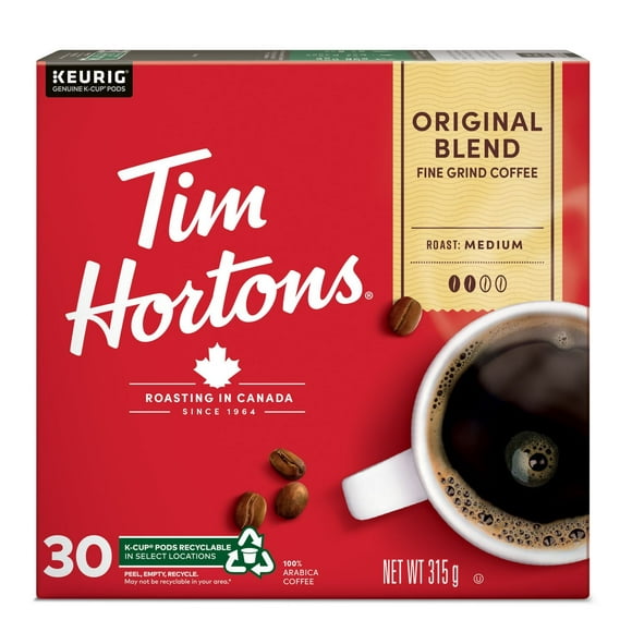 Tim Hortons Original Blended Coffee Keurig K-Cup 30ct, Keurig K-cup Pod 30ct