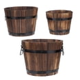 thumbnail image 1 of 3PCS Wooden Barrel Flowerpot Home Balcony Decoration Plant Flower Bucket, 1 of 9