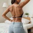 thumbnail image 5 of Arlun Women's No Underwire Sports Bras Comfortable Backless Solid Color Full Coverage Bralettes Adjustable Straps Lightweight Breathable Everyday Bras Black XL, 5 of 7