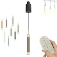 thumbnail image 1 of FSLiving Adjustable Height Track Pendnat Light H-Type Retractable Lift Track Pendnat Light by Remote Control with Stepless Dimming Indoor Island Light Adjustable Wire Straight Lamp,Brown - 1 Light, 1 of 8