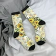 thumbnail image 5 of Fuzoiu Daisies And Wildflowers Print Athletic Crew Socks for Men & Women,Casual Crew Socks,Above Ankle Crew Socks for Business, Casual, 5 of 6