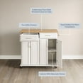 thumbnail image 4 of BELLEZE Rolling Kitchen Island Utility Cart with 2 Drawers - Baldy (White), 4 of 7