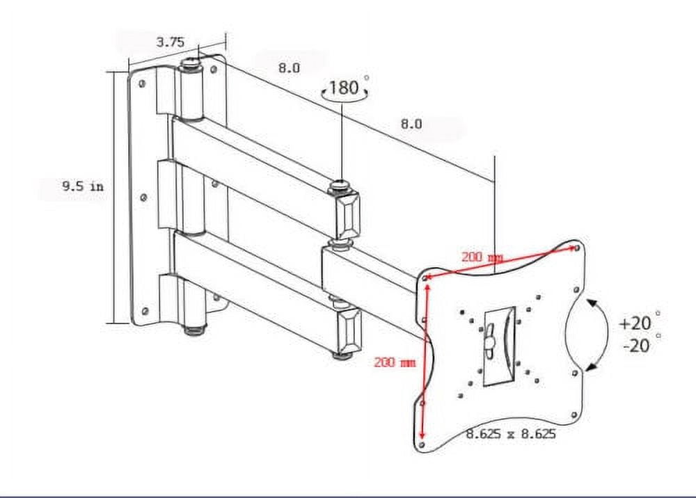 Impact Mounts FULL MOTION TV WALL MOUNT BRACKET 19 20 21 25 27 30 32 37 TILT SWIVEL LCD LED