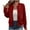 Red, variant on jobturf Jackets for Women Casual Crew Neck Full Zip Bomber Coat Lightweight Fall Trendy Outwear with Chest Pockets